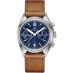 Hamilton Khaki Aviation Pioneer H76409540 analog herrklocka med blå urtavla och armband i läder