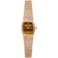 Bulova Classic Goddess of Time 97L185 analog damklocka med brun urtavla och armband i rostfritt stål
