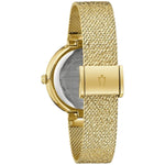Bulova Crystal 98L321 analog damklocka med guld urtavla och armband i rostfritt stål