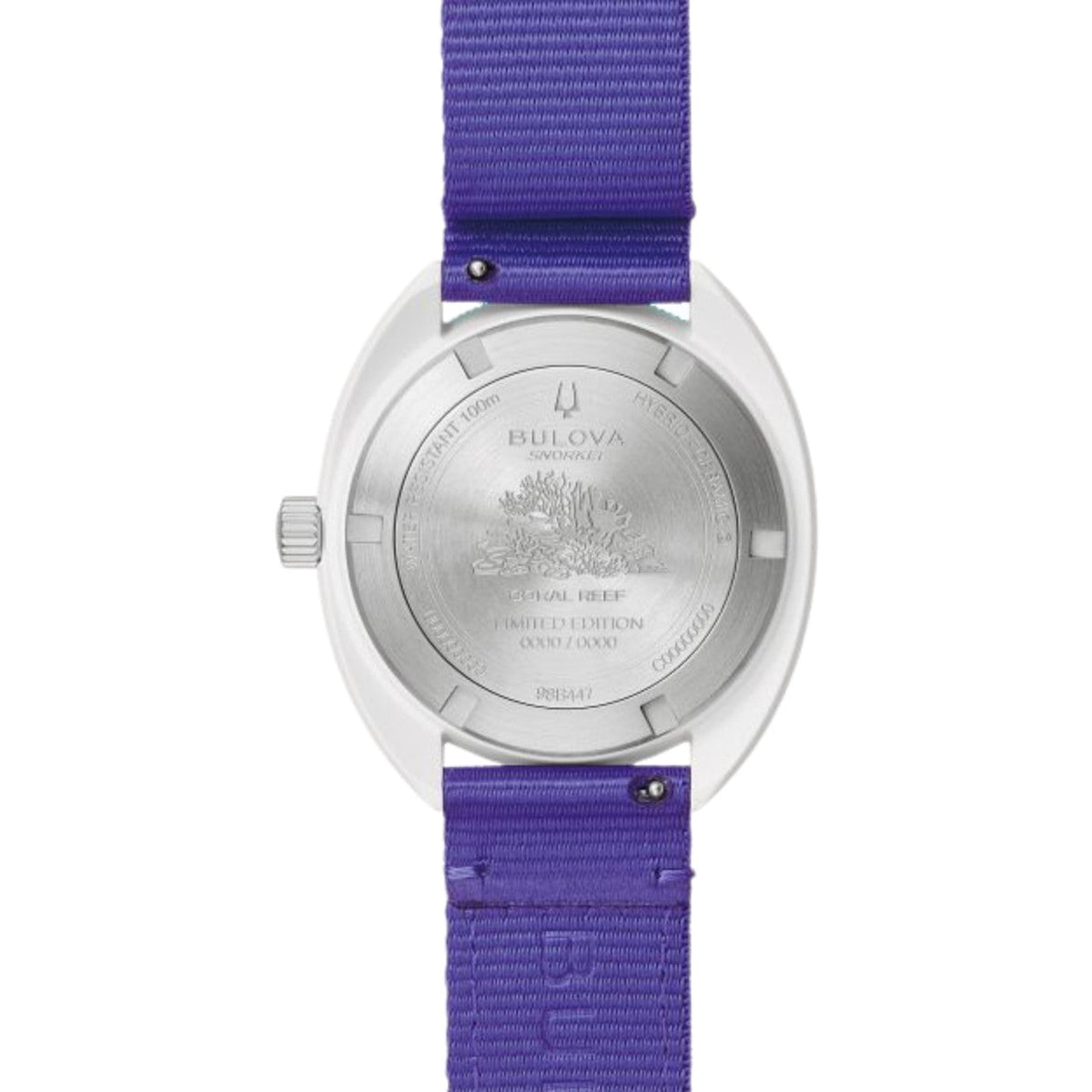 Bulova Snorkel 98B447 analog herrklocka med turkos urtavla och armband i nylon