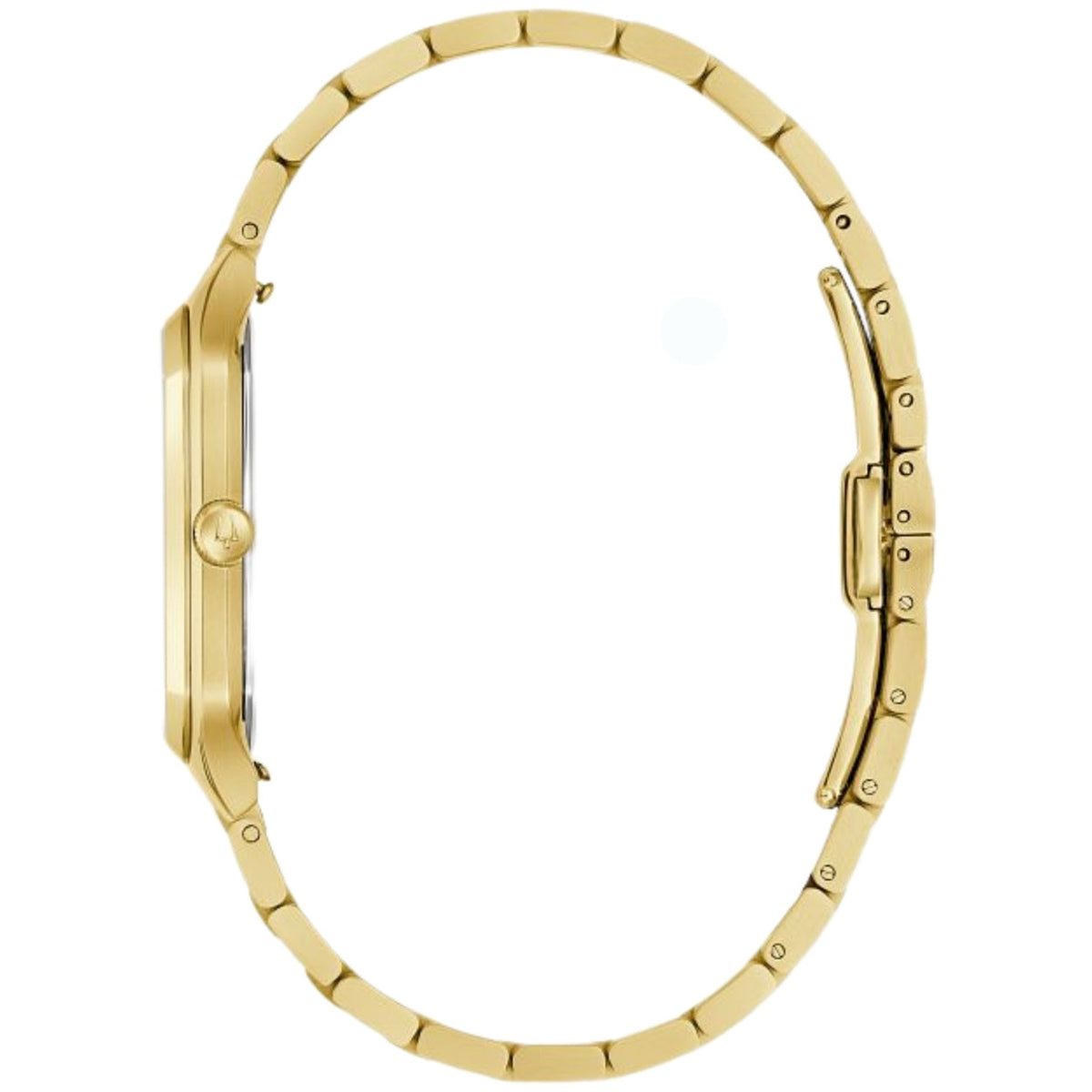 Bulova Tony Bennett Gold 97B236 analog herrklocka med silver urtavla och armband i rostfritt stål