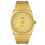Tissot PRX T137.410.33.021.00 analog herrklocka med guld urtavla och armband i rostfritt stål
