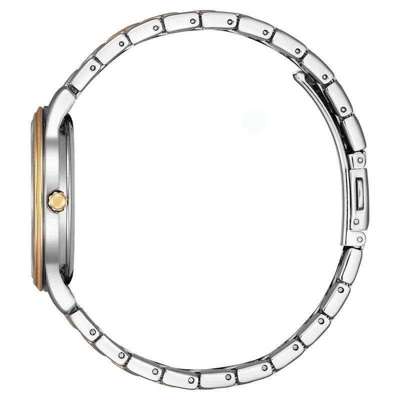 Citizen Elegance EM0416-78A analog damklocka med vit urtavla och armband i rostfritt stål