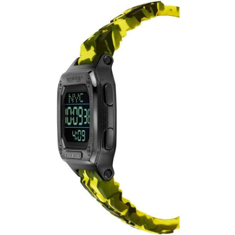 Philipp Plein Hyper Shock PWHAA1722 digital unisexklocka med svart urtavla och armband i gummi