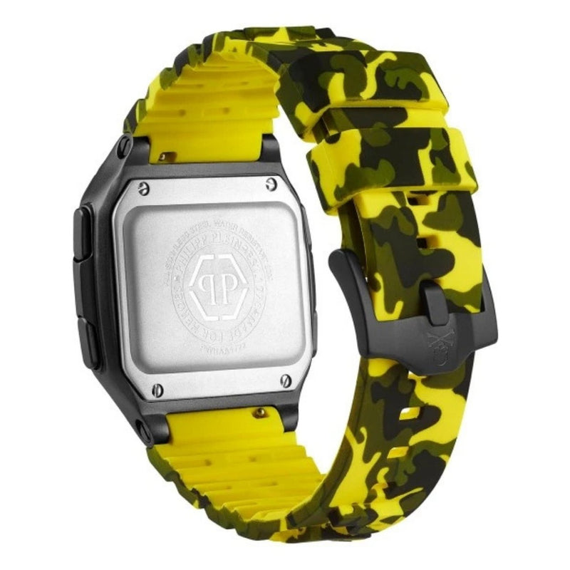 Philipp Plein Hyper Shock PWHAA1722 digital unisexklocka med svart urtavla och armband i gummi