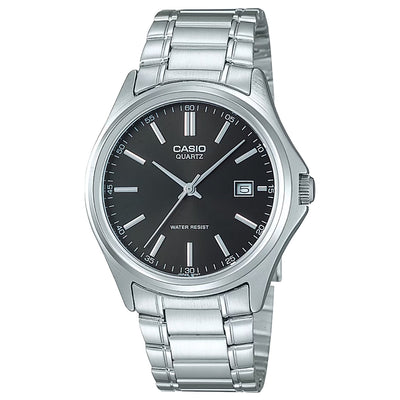 Casio Timeless MTP-1183PA-1AEG analog herrklocka med svart urtavla och armband i rostfritt stål