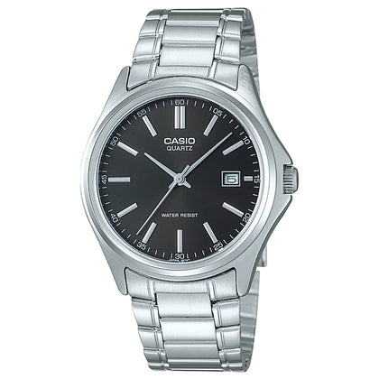 Casio Timeless MTP-1183PA-1AEG analog herrklocka med svart urtavla och armband i rostfritt stål