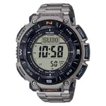Casio Pro Trek PRG-340T-7ER digital herrklocka med svart urtavla och armband i titan