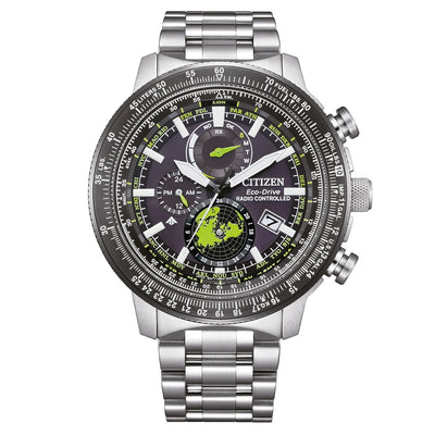 Citizen Promaster Geo Trekker BY3006-53E analog herrklocka med svart urtavla och armband i rostfritt stål