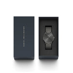 Daniel Wellington Classic Mesh DW00100630 analog herrklocka med grå urtavla och armband i rostfritt stål