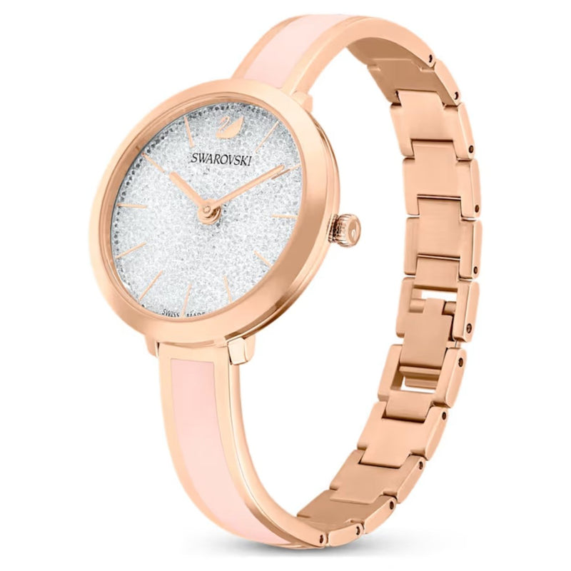 Swarovski Crystalline Deligh 5642221 analog damklocka med vit urtavla och armband i rostfritt stål