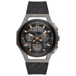 Bulova CURV 98A162 analog herrklocka med svart urtavla och armband i gummi