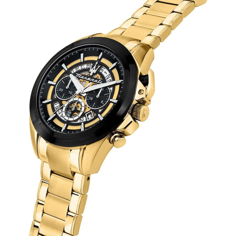 Maserati Traguardo R8873612058 analog herrklocka med svart urtavla och armband i rostfritt stål