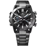 Casio Edifice ECB-2000DC-1AEF analog herrklocka med svart urtavla och armband i rostfritt stål