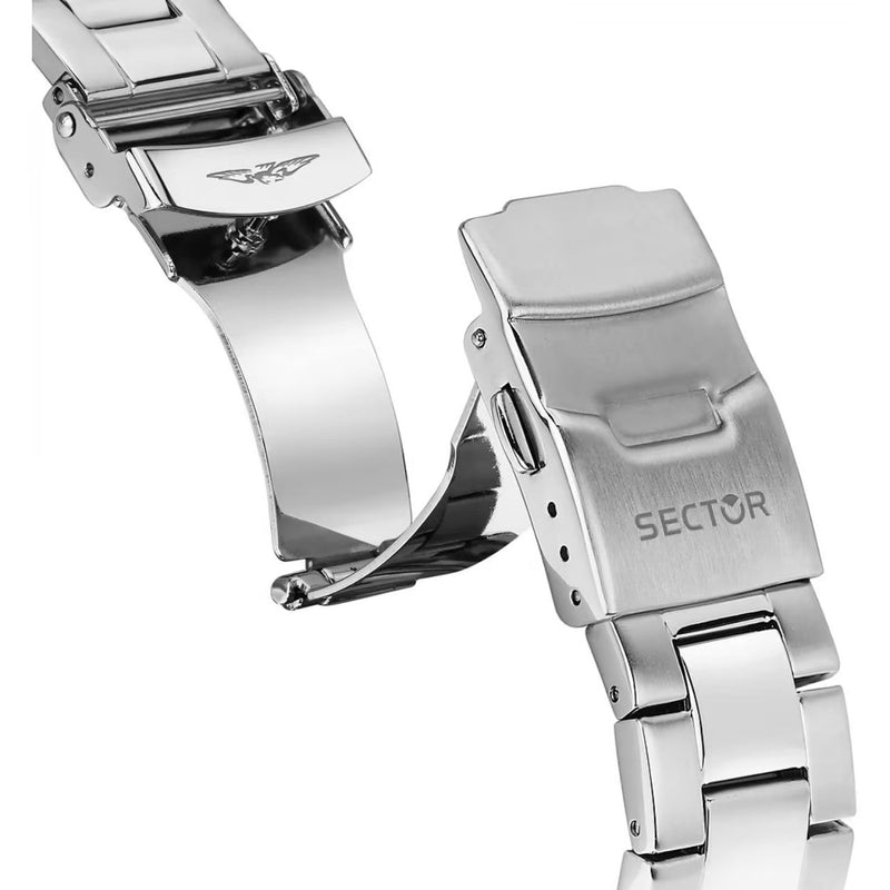 Sector 230 R3273661049 analog herrklocka med vit urtavla och armband i rostfritt stål