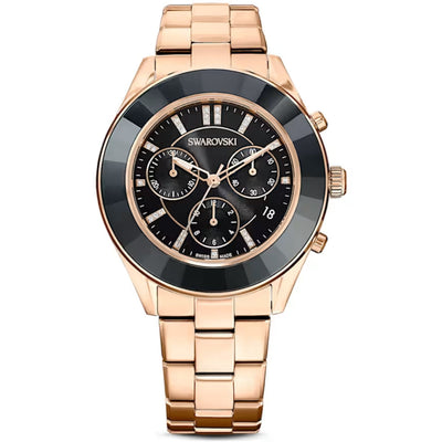 Swarovski Octea lux sport 5610478 analog damklocka med svart urtavla och armband i rostfritt stål