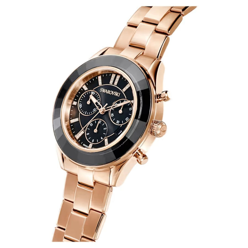 Swarovski Octea lux sport 5610478 analog damklocka med svart urtavla och armband i rostfritt stål