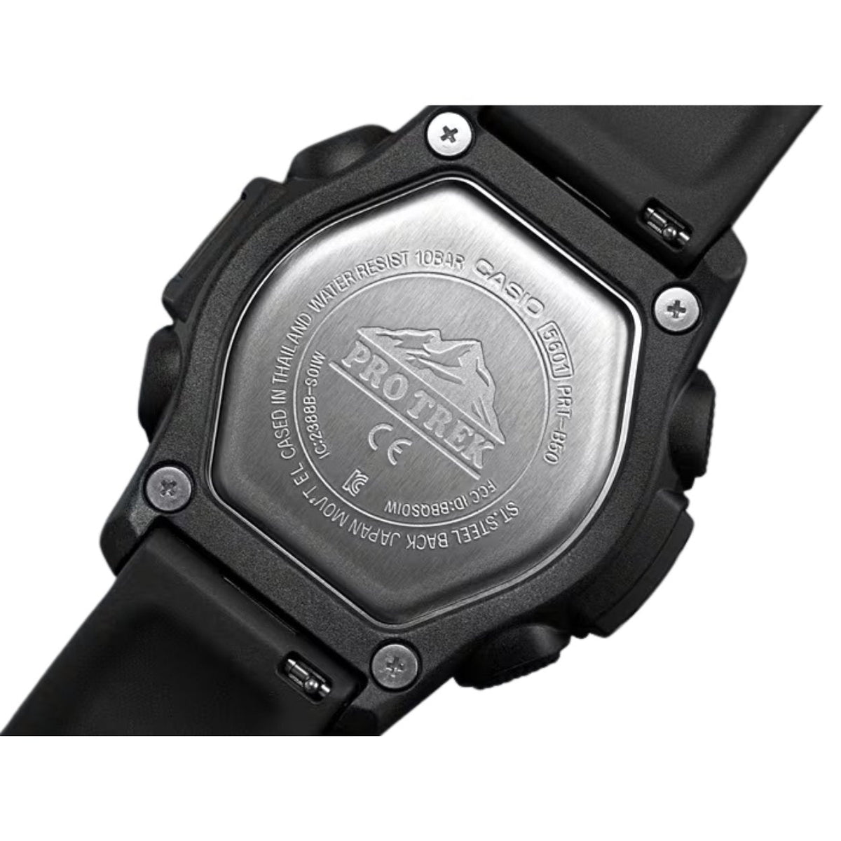 Casio Pro Trek PRT-B50-1ER ana-digi herrklocka med svart urtavla och armband i resin