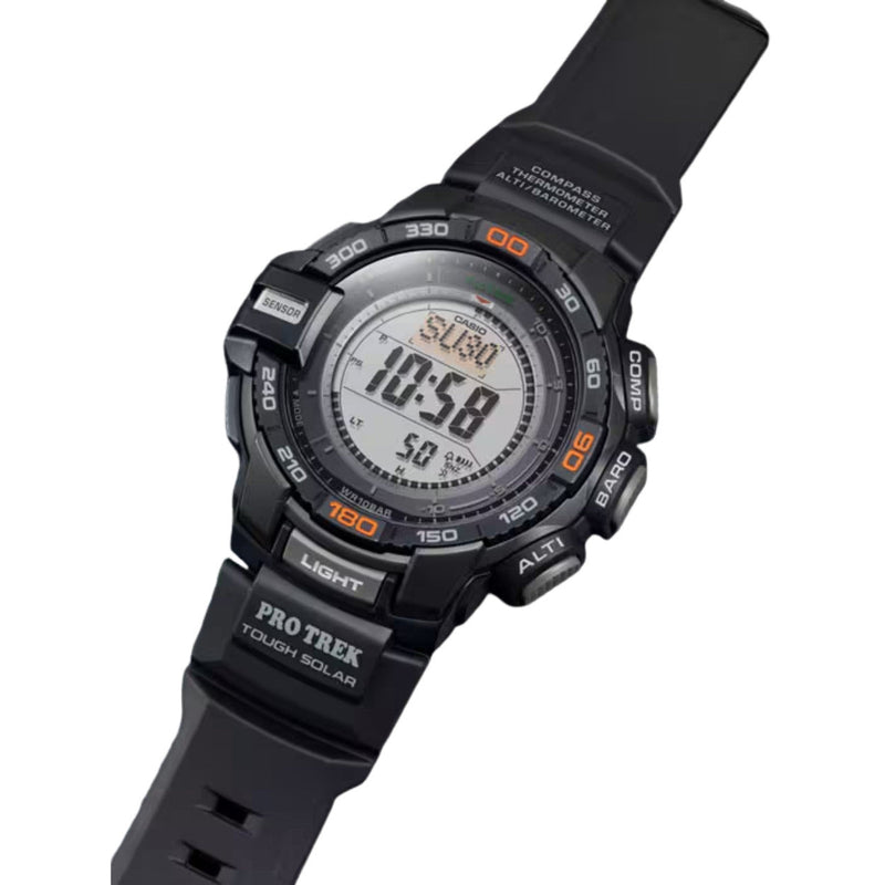 Casio Pro Trek PRG-270-1ER digital herrklocka med svart urtavla och armband i resin