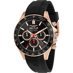 Sector 230 R3271661029 analog herrklocka med svart urtavla och armband i gummi