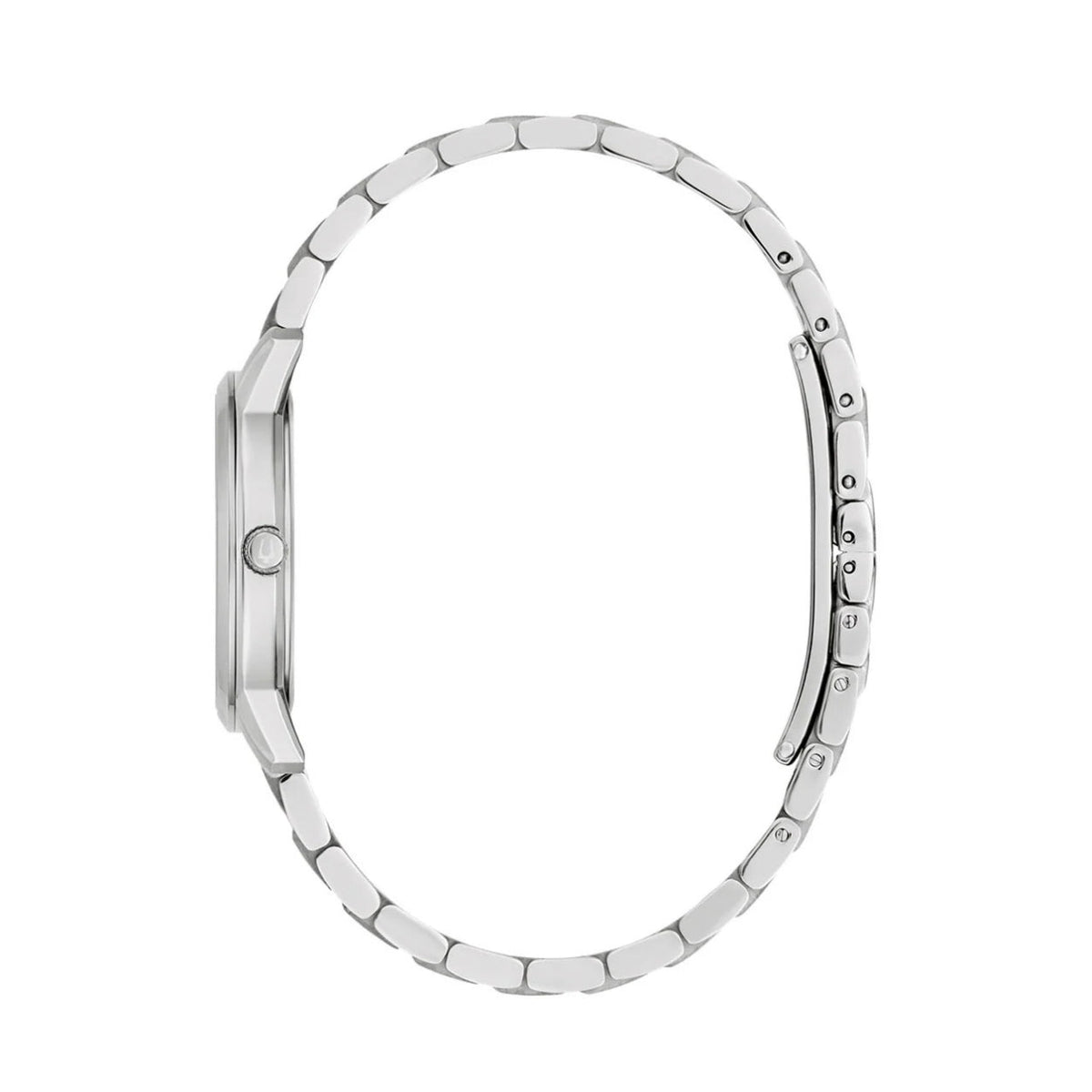 Bulova Sutton 96P233 analog damklocka med vit urtavla och armband i rostfritt stål