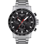 Tissot Supersport Chrono T125.617.11.051.00 analog herrklocka med svart urtavla och armband i rostfritt stål