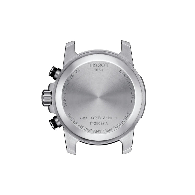 Tissot Supersport Chrono T125.617.11.051.00 analog herrklocka med svart urtavla och armband i rostfritt stål