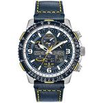 Citizen Promaster Skyhawk Blue Angel JY8078-01L ana-digi herrklocka med blå urtavla och armband i läder