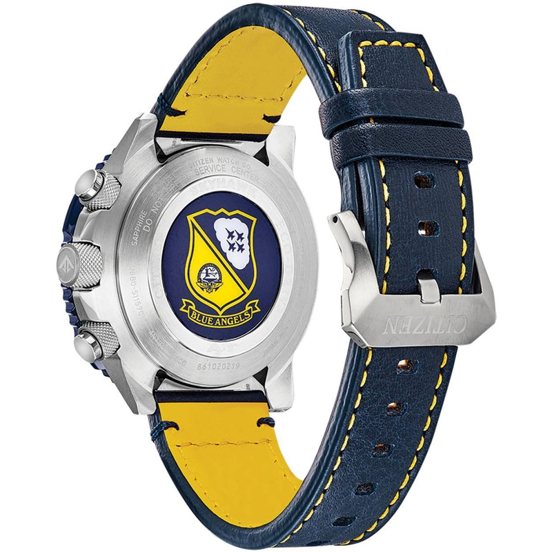 Citizen Promaster Skyhawk Blue Angel JY8078-01L ana-digi herrklocka med blå urtavla och armband i läder
