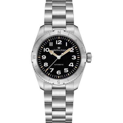 Hamilton Khaki Field Expedition Auto H70225130 analog herrklocka med svart urtavla och armband i rostfritt stål