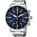 Citizen Classic CA0690-88L analog herrklocka med blå urtavla och armband i rostfritt stål