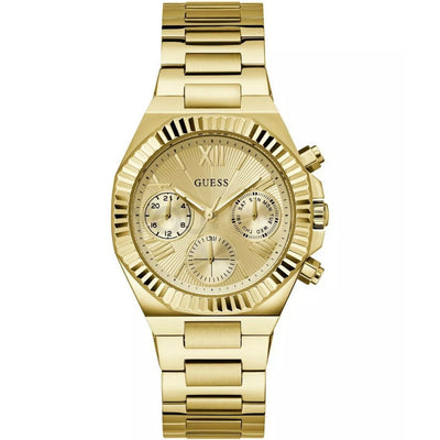 Guess Dress Equality GW0769L2 analog damklocka med guld urtavla och armband i rostfritt stål