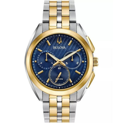 Bulova Bracelet 98A159 analog herrklocka med blå urtavla och armband i rostfritt stål