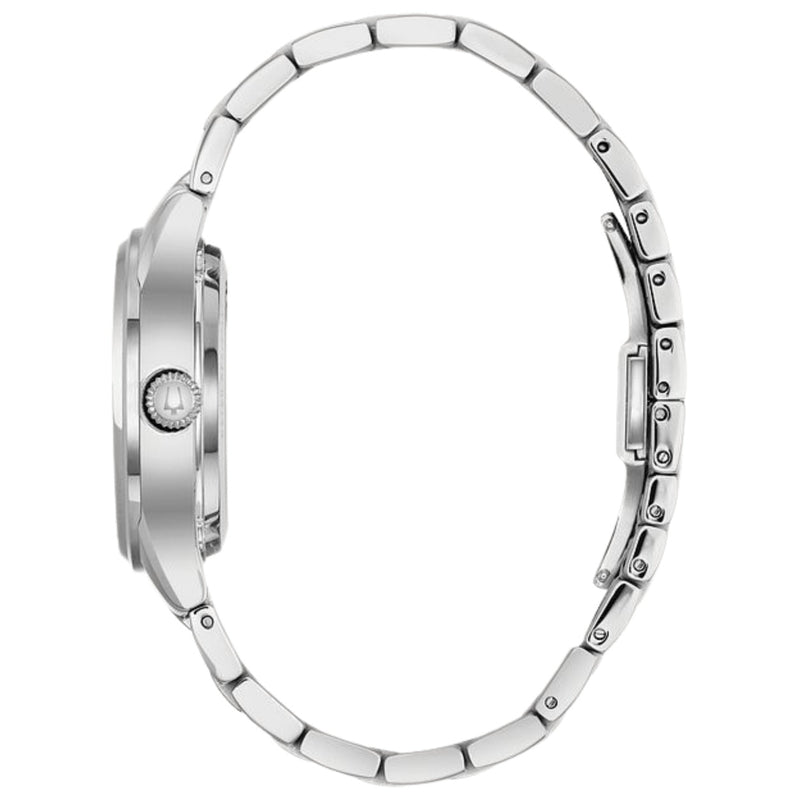 Bulova Sutton Ladies 96P181 analog damklocka med vit urtavla och armband i rostfritt stål