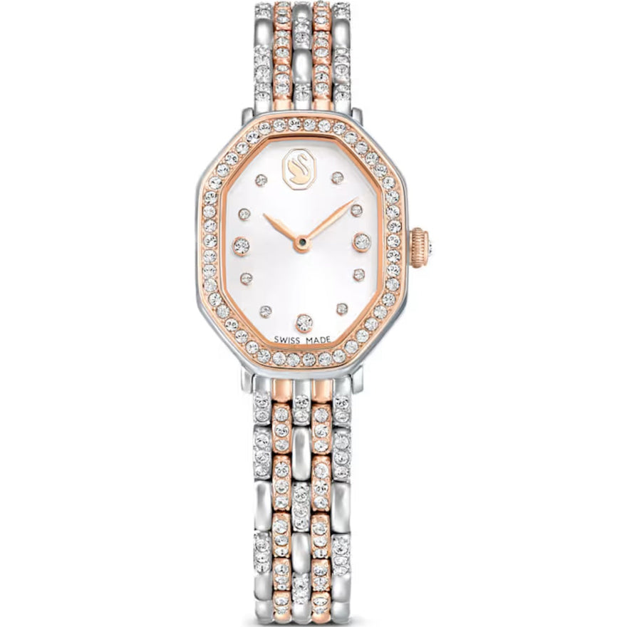 Swarovski Dextera octagon 5715521 analog damklocka med vit urtavla och armband i rostfritt stål