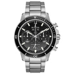 Bulova Marine Star 96B272 analog herrklocka med svart urtavla och armband i rostfritt stål