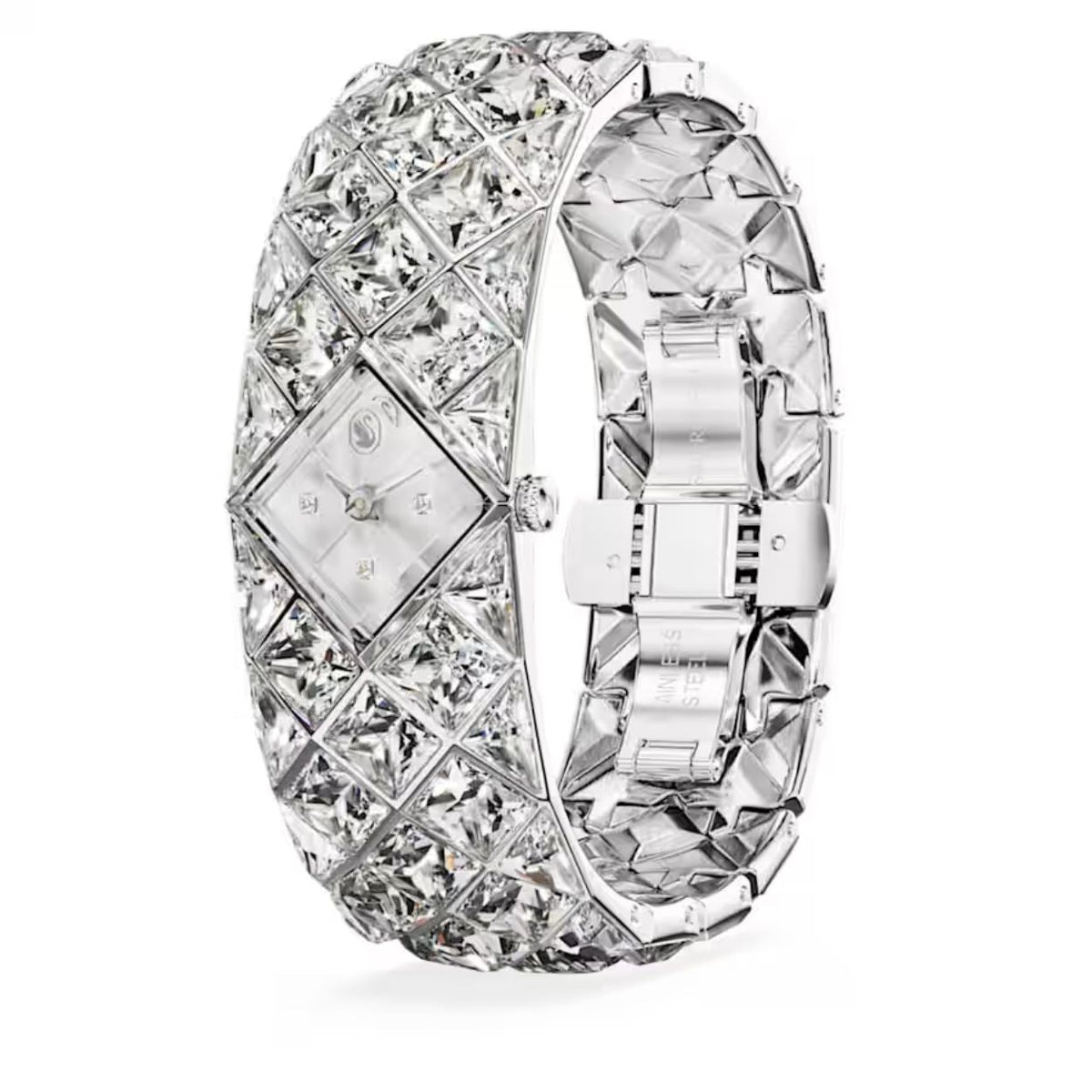 Swarovski Curiosa bangle 5724515 analog damklocka med silver urtavla och armband i rostfritt stål