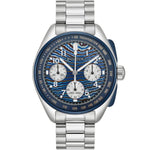 Bulova Lunar Pilot Timascus 98A329 analog herrklocka med blå urtavla och armband i rostfritt stål