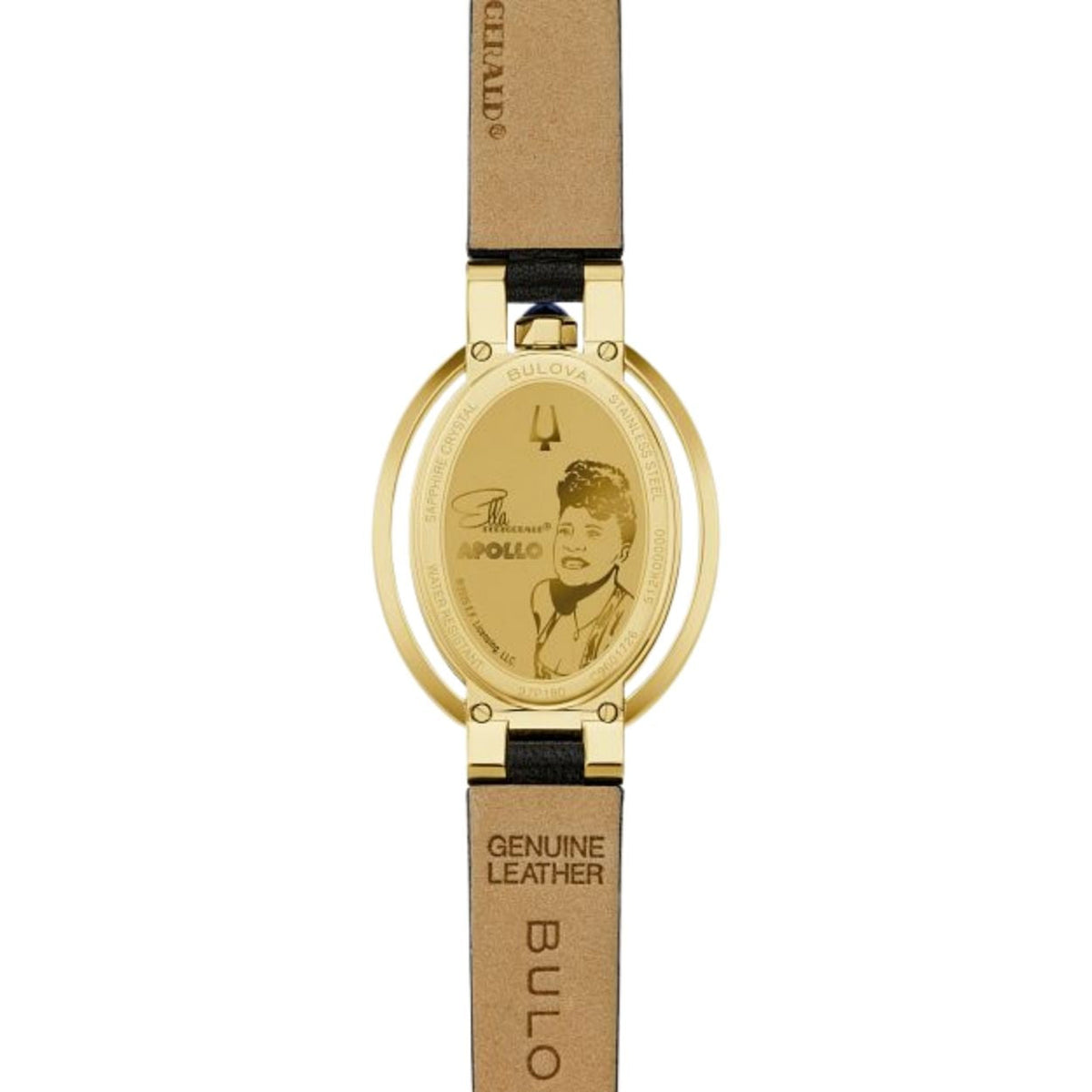 Bulova Rubaiyat Apollo Theater 97P180 analog damklocka med vit urtavla och armband i läder
