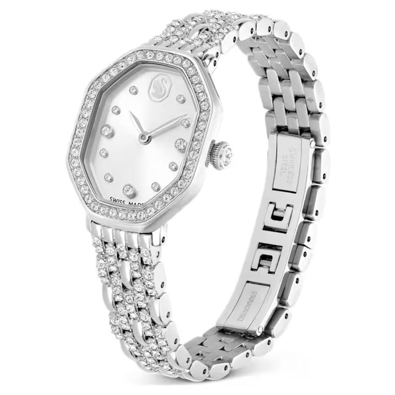 Swarovski Dextera octagon 5698690 analog damklocka med silver urtavla och armband i rostfritt stål