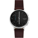 Skagen Signatur SKT1111 analog herrklocka med svart urtavla och armband i läder