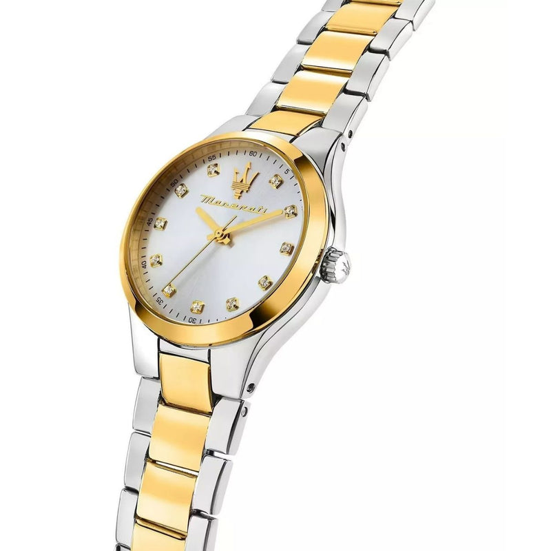 Maserati ATTRAZIONE R8853151505 analog damklocka med silver urtavla och armband i rostfritt stål