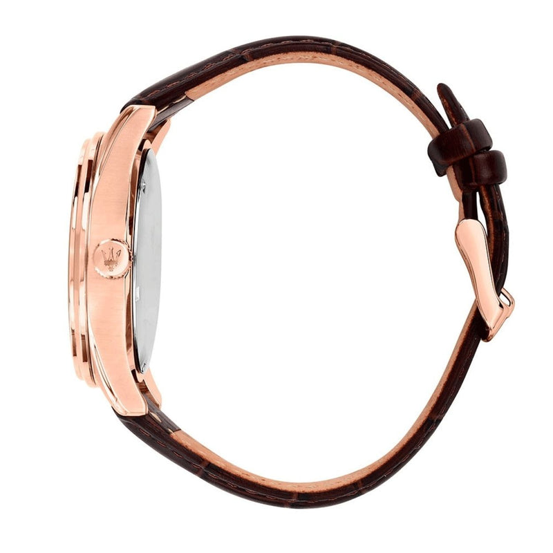 Maserati Sorpasso R8851124002 analog herrklocka med vit urtavla och armband i läder