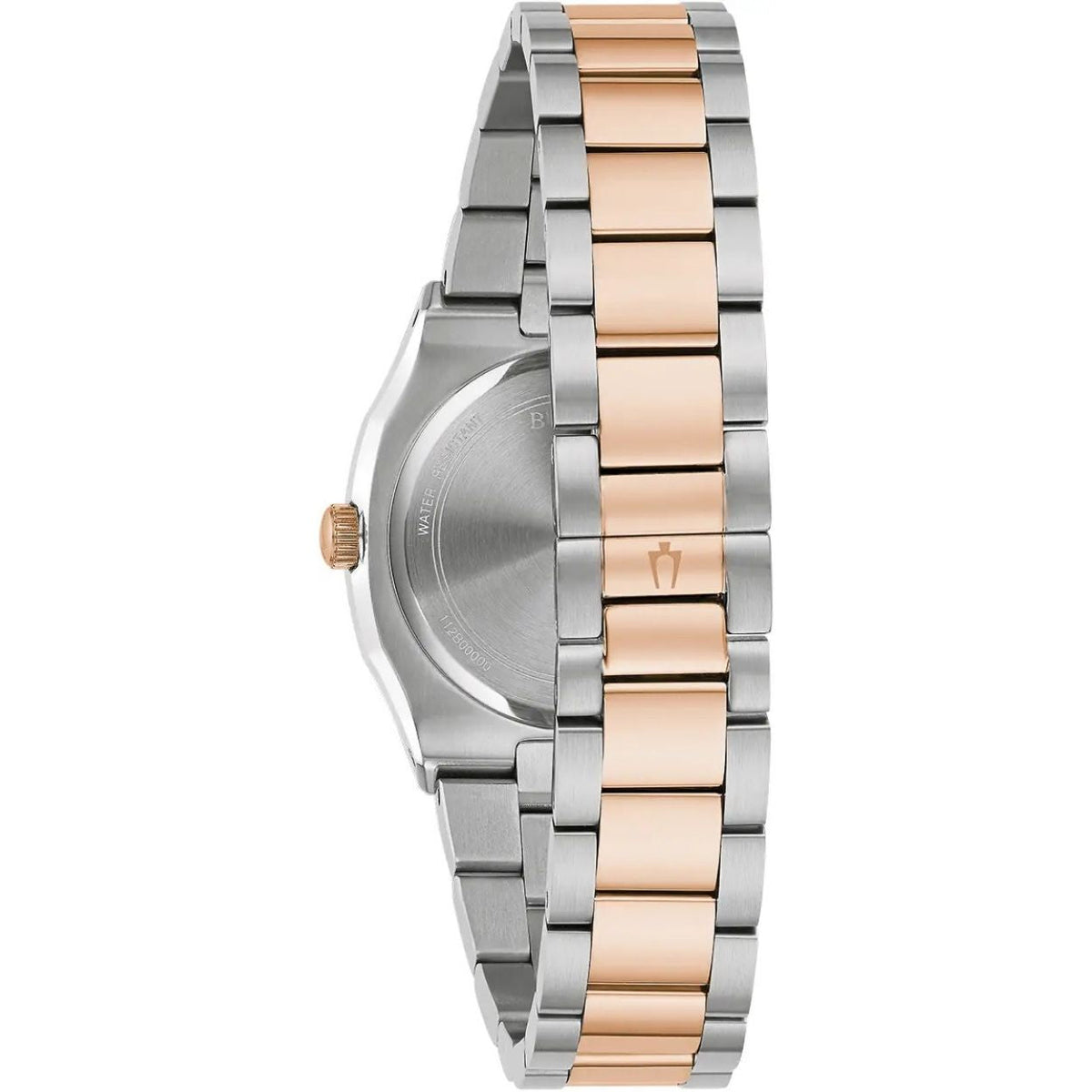 Bulova Surveyor 98R283 analog damklocka med vit urtavla och armband i rostfritt stål