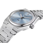 Tissot PRX 35mm T137.210.11.351.00 analog unisexklocka med blå urtavla och armband i rostfritt stål