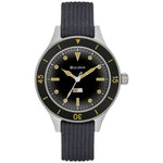 Bulova MIL SHIPS Archive Series 98A266 analog herrklocka med svart urtavla och armband i textil