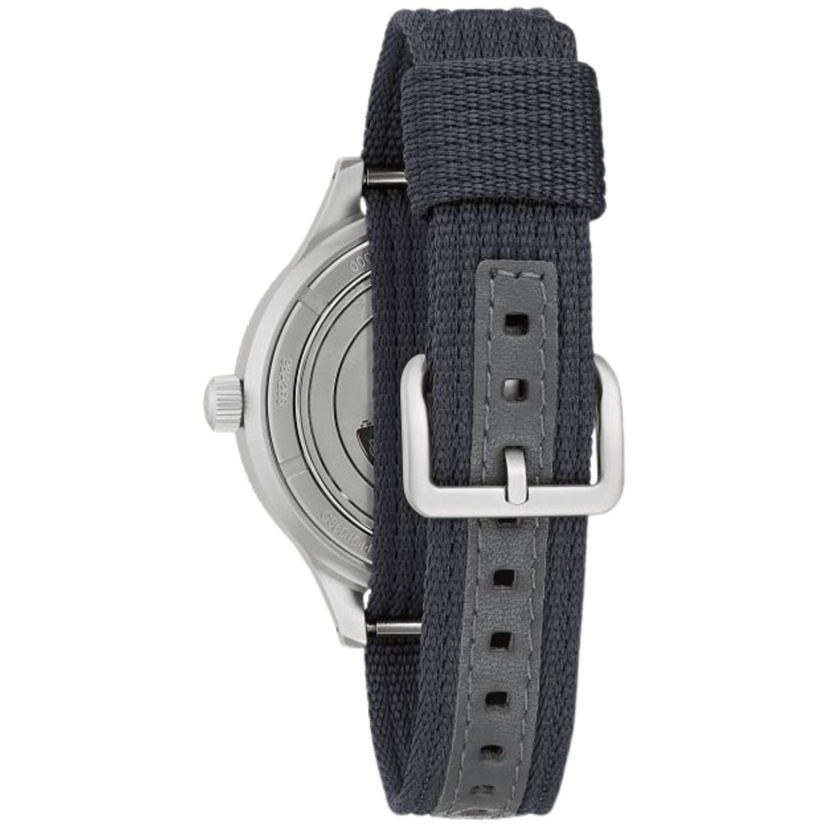 Bulova MIL SHIPS Archive Series 98A266 analog herrklocka med svart urtavla och armband i textil