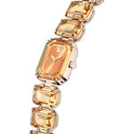Swarovski Octagon cut bracelet 5729841 analog damklocka med brun urtavla och armband i rostfritt stål