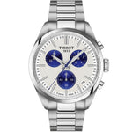 Tissot PR 100 T150.417.11.011.00 analog herrklocka med vit urtavla och armband i rostfritt stål