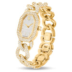 Swarovski Dextera chain 5668854 analog damklocka med guld urtavla och armband i rostfritt stål